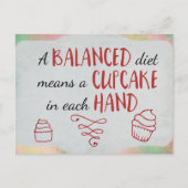 ausgewogenes Thema Ernährung Cupcake Postkarte (Vorderseite)