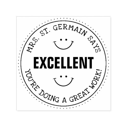 Ausgezeichnet | Personalisierte Lehrkräfte Permastempel (Design)