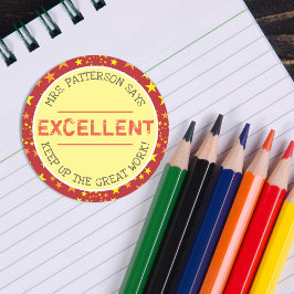 Ausgezeichnet | Personalisierte Lehrkräfte Runder Aufkleber