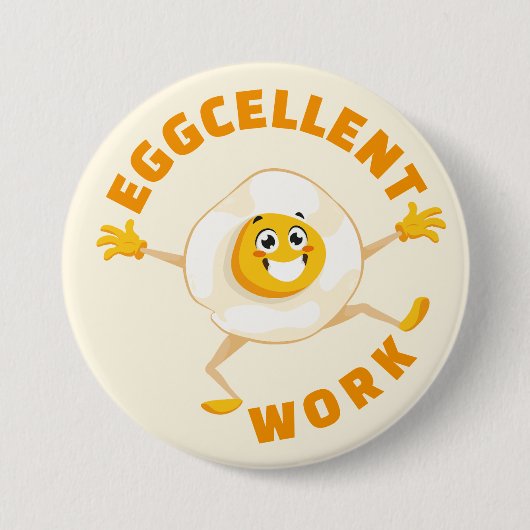 Ausgezeichnete Arbeit Ausgezeichnete Egg Fun Food Button (Vorderseite)
