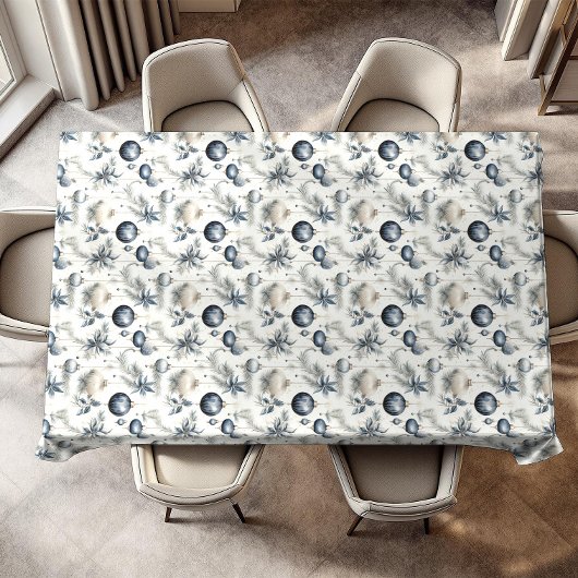 Ausgezeichnete Blue Beige & Gold Weihnachten Tischdecke