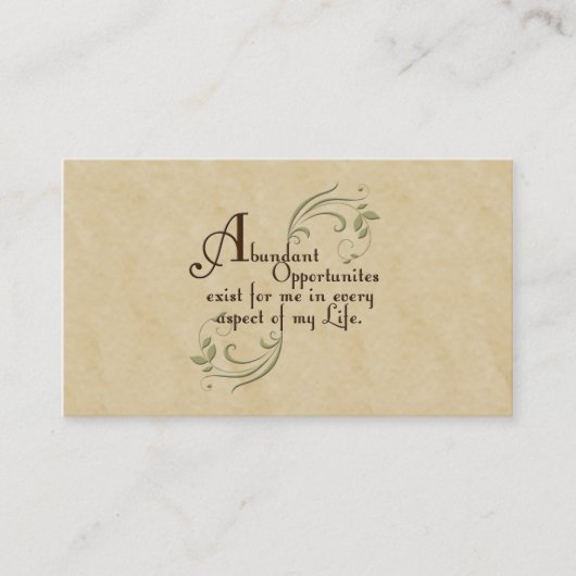 Ausgezeichnete Chancen - Affirmation/Visitenkarten Visitenkarte (Vorderseite)