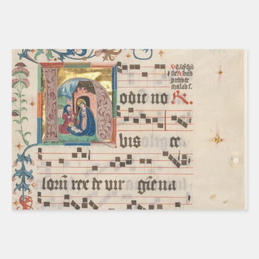 Ausgezeichnete mittelalterliche Illustrierte Manus Geschenkpapier Set (Vorderseite 2)