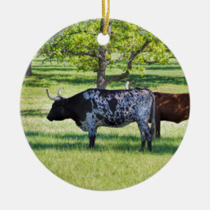 Ausgezeichnete Ochsen Texas Longhorn Keramikornament