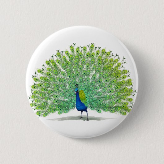 Ausgezeichnete Pfau-Kunst Button (Vorderseite)