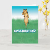 Ausgezeichnete Pferde im Feld Glückwunschkarte Karte (Gelbe Blume)