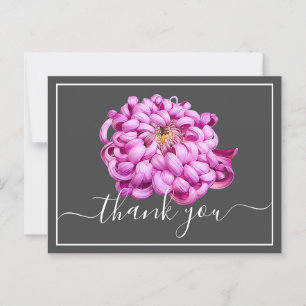 Ausgezeichnete rosa Zierchrysantheme Danke Postkarte
