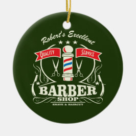 Ausgezeichneter Barber Shop Styist Shave Green Keramik Ornament