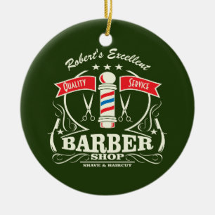 Ausgezeichneter Barber Shop Stylist Shave Green Keramik Ornament