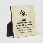 Ausgezeichneter Freiwilligenpreis des Jahres Fotoplatte (Vorderseite)