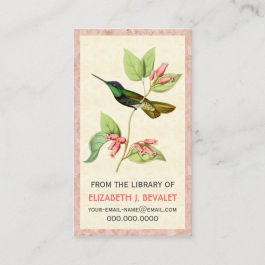 Ausgezeichneter Kolibri-personalisierte Visitenkarte (Vorderseite)