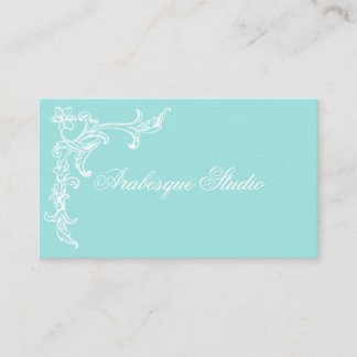 Ausgezeichnetes Blau und Weiß Elegant Blumen Visitenkarte