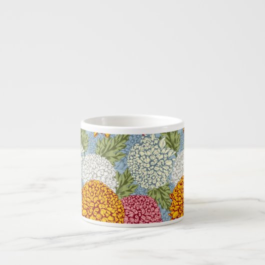 Ausgezeichnetes Muster mit Chrysanthemen Espressotasse (Vorderseite)