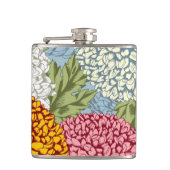 Ausgezeichnetes Muster mit Chrysanthemen Flachmann (Vorderseite)