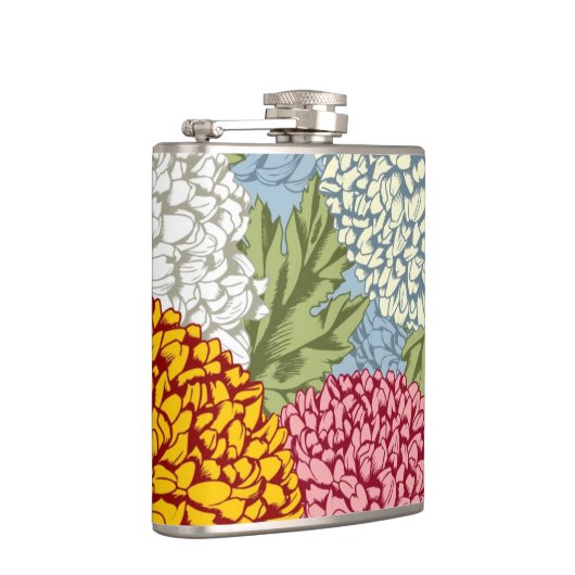 Ausgezeichnetes Muster mit Chrysanthemen Flachmann (Rechts)