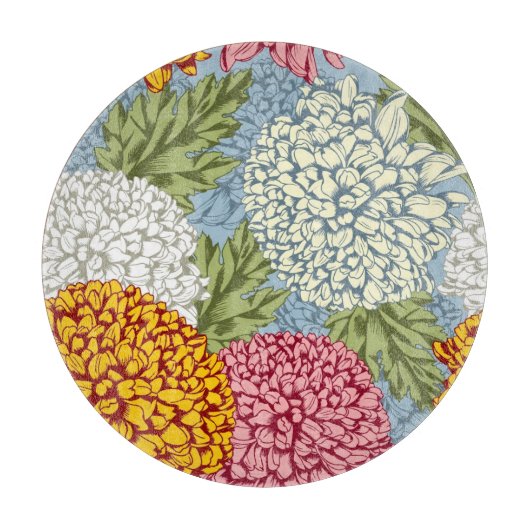 Ausgezeichnetes Muster mit Chrysanthemen Schneidebrett (Vorderseite)