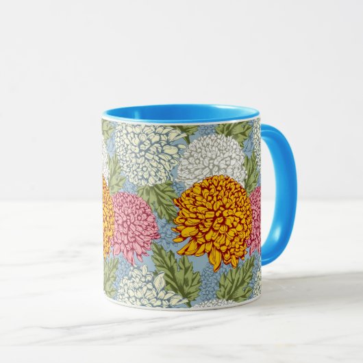 Ausgezeichnetes Muster mit Chrysanthemen Tasse (VorderseiteRechts)