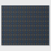 Ausgezeichnetes Royal Navy Blue Gold Intricate Geschenkpapier (Flach)