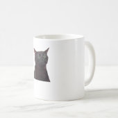 Ausgezogene Katze, schwarze Katze, die Meme ausgez Kaffeetasse (VorderseiteRechts)