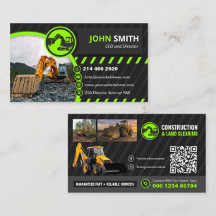 Ausgraben, Mulchen, Räumung von Flächen, Bauwesen Visitenkarte