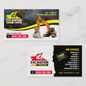 Ausgraben, Mulchen, Räumung von Flächen, Bauwesen Visitenkarte (Vorne/Hinten)