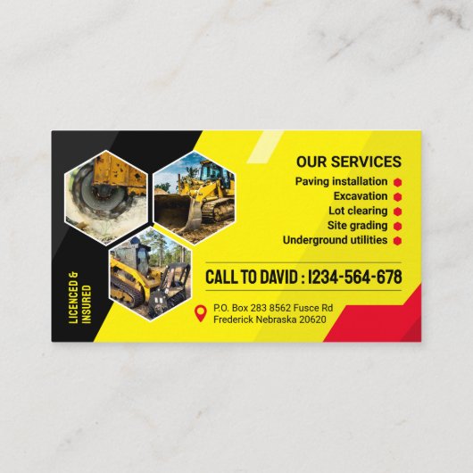 Ausgraben, Pflasten, Mulchen, Räumung von Flächen Visitenkarte (Rückseite)