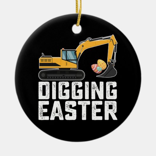 Ausgrabungsgrabungsgrabungsjagd Egg Funny Keramik Ornament (Vorne)
