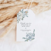 AUSHA Dusty Blue Floral Boy Baby Dusche Geschenkanhänger