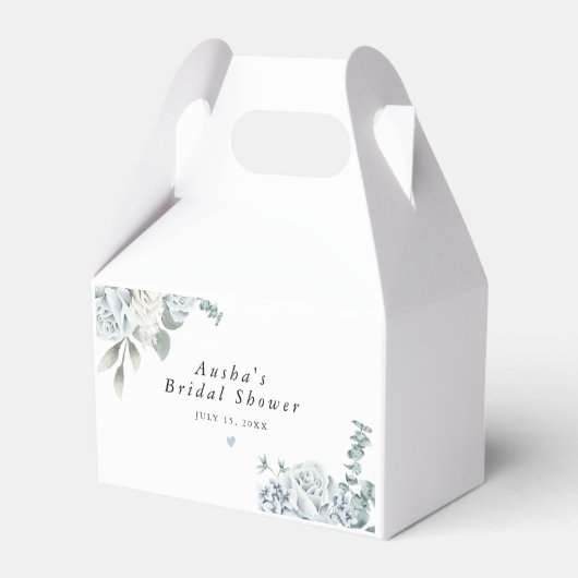 AUSHA Dusty Blue Floral Boy Baby Dusche Geschenkschachtel (Vorderseite)
