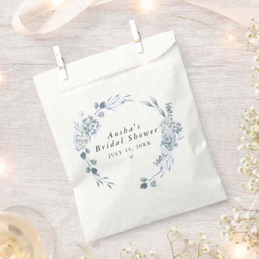 AUSHA Dusty Blue Floral Boy Baby Dusche Geschenktütchen (Ausgeschnitten)