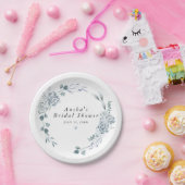 AUSHA Dusty Blue Floral Boy Baby Dusche Pappteller (Party)