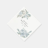 AUSHA Dusty Blue Floral Boy Baby Dusche Serviette (Ecke)