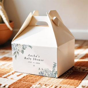 AUSHA Dusty Blue Floral Jungen-Baby-Party Geschenkschachtel
