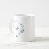 AUSHA Elegant Dusty Blue Floral Bridesmaid Wedding Kaffeetasse (Vorderseite Links)