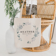 AUSHA Elegant Dusty Blue Floral Bridesmaid Wedding