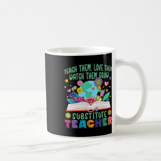 Aushilfslehrer Daisy Flower Lehrer Ersatz Kaffeetasse (Rechts)