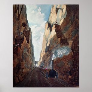 Aushöhlung des olivgrünen Bergs, Meilen von Poster