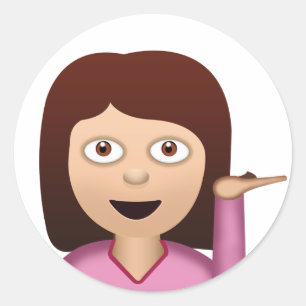 Auskunfts-Person Emoji Runder Aufkleber