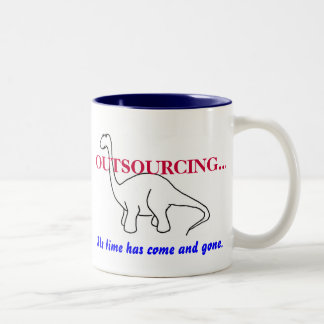 AUSLAGERUNG…, Dinosaurierbecher Zweifarbige Tasse