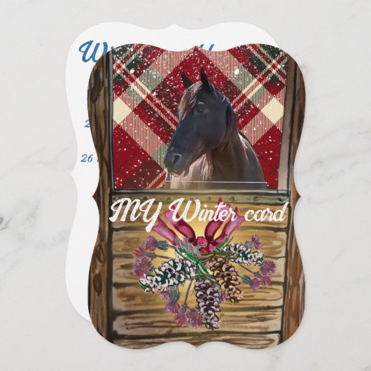 Auslagerungsbild niedliche Pferdeurlaubskarte Feiertagskarte (Vorne/Hinten)