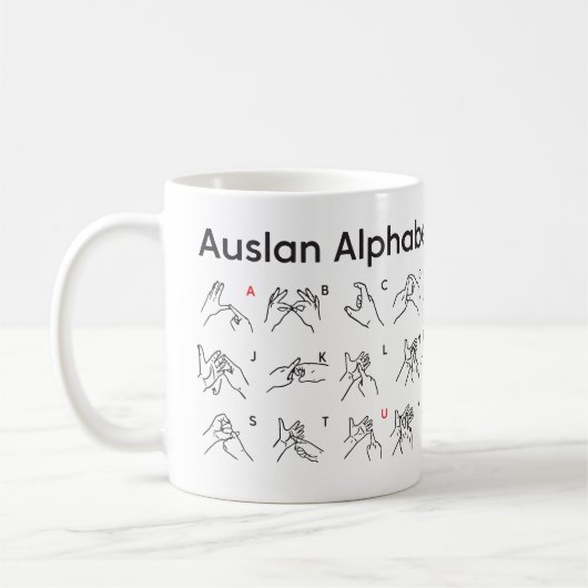 AUSLAN ALPHABET KAFFEETASSE (Links)