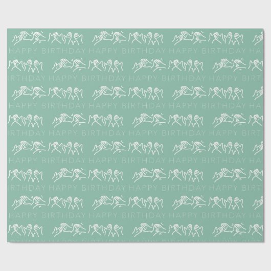 Auslan Sage Birthday Wrapping Paper Geschenkpapier (Flach)