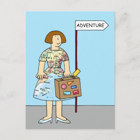 Ausländisches Abenteuer Bon Voyage für sie Postkarte (Vorderseite)