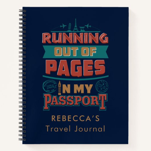 Auslaufen des "Vacation Travel Journal" Notizblock (Vorderseite)