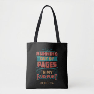 Auslaufen von Seiten mit sonniger Namenskarte Tasche