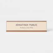 Auslese-Champagne-FarbRosen-Goldeinfacher Entwurf Schreibtischnamensplakette (Vorderseite )