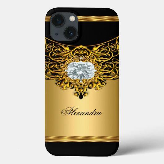 Auslese-königliches Goldschwarz-verziertes Case-Mate iPhone Hülle (Rückseite)