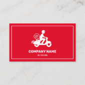 Auslieferung Beruflich Red & White Moderne Visitenkarte (Vorderseite)