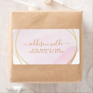Auslieferung von goldfarbenem Script-Blush-Rosa-Wa