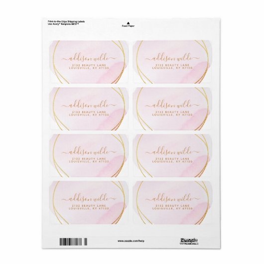 Auslieferung von goldfarbenem Script-Blush-Rosa-Wa (Vorne)